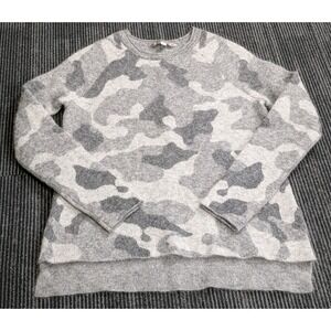 Athleta Undercover Sweater Alpaca Wool Hi Low Hem Grey Camo Gray Size Small